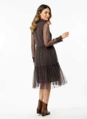 Tulle Plumetis Shirt Dress