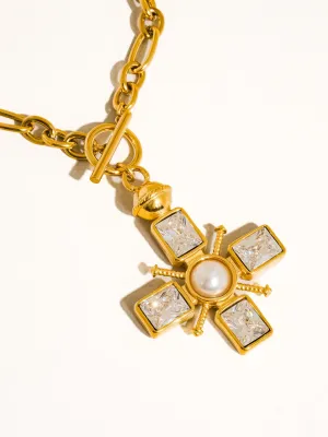 Patrice 18K Gold Non-Tarnish Cross Necklace - Yellow Gold