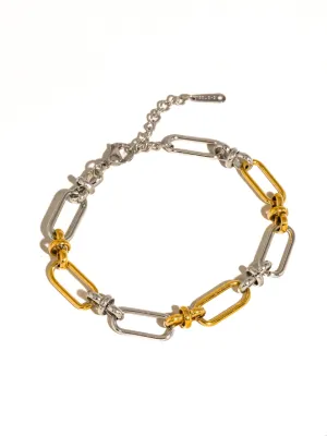 Matin 18K Gold Non-Tarnish Two Tone Chain Bracelet