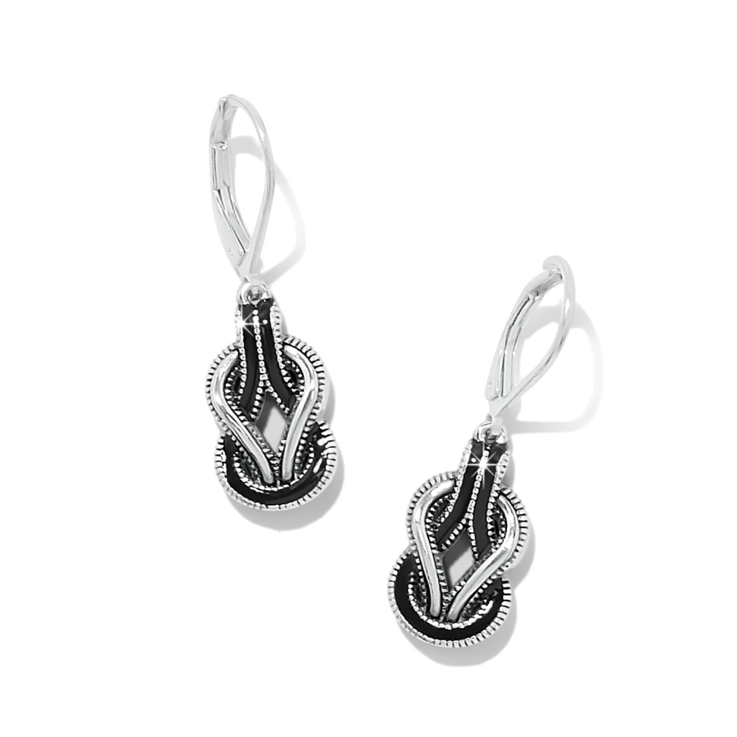Interlok Harmony Leverback Earrings-Silver/Black