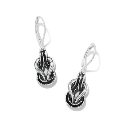 Interlok Harmony Leverback Earrings-Silver/Black
