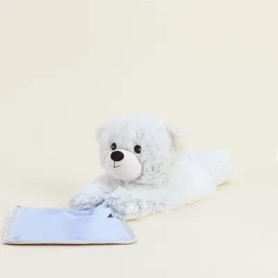 Blue Marshmallow Warmies Bear Blanket