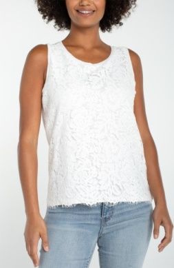 Sleeveless Lace-to-Knit Hybrid Top