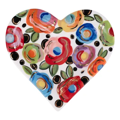 Polka Dot Flower Heart Trinket Tray