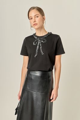 Floral Bow Detail Top