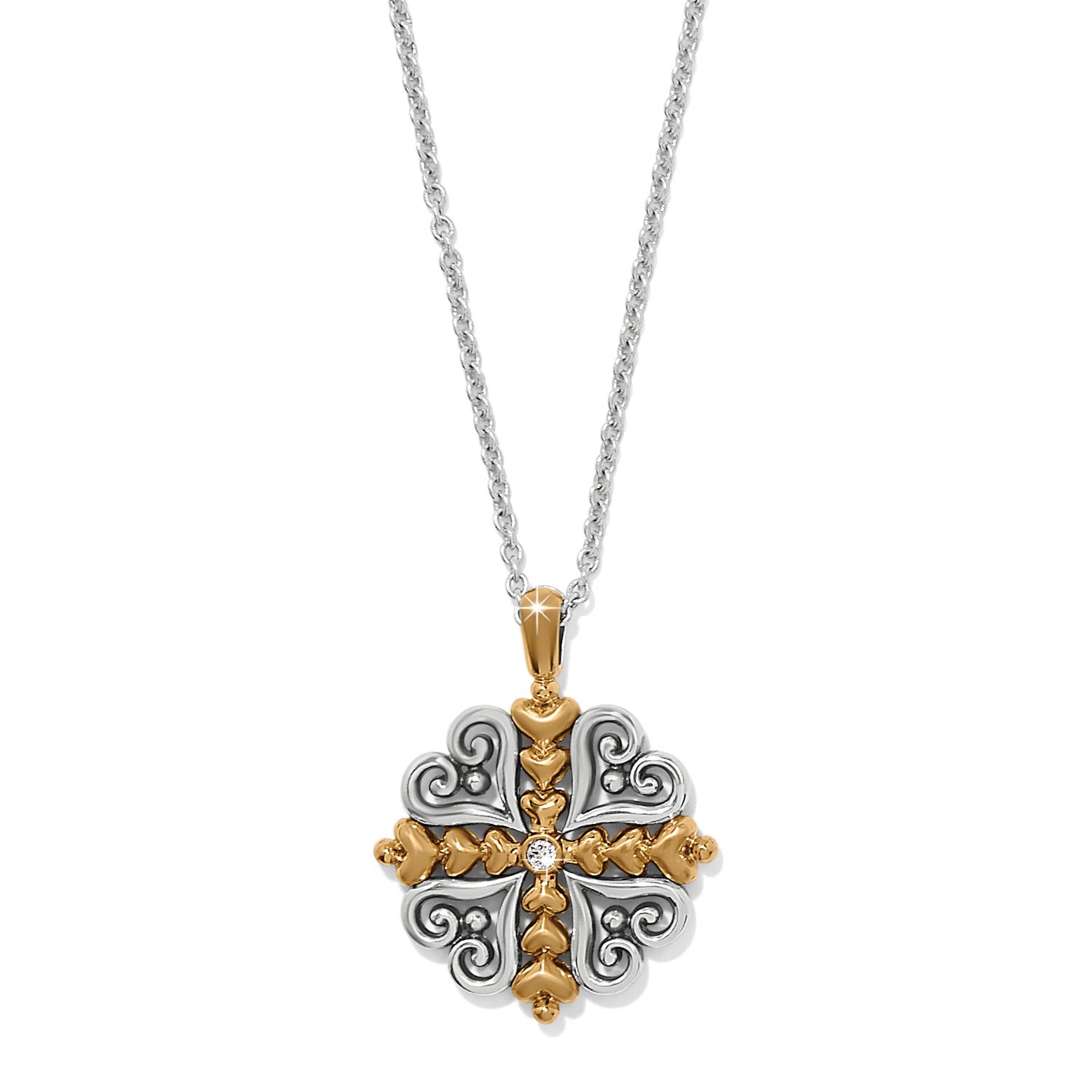 Alcazar Heart Two Tone Necklace