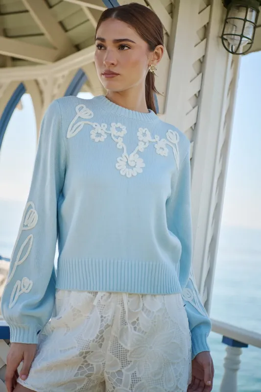 Celestial Floral Embroidered Sweater