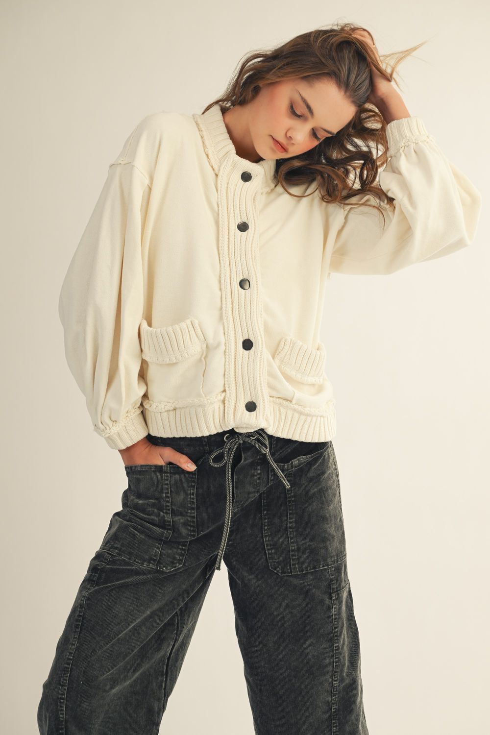 Vintage Trim Cardigan Jacket