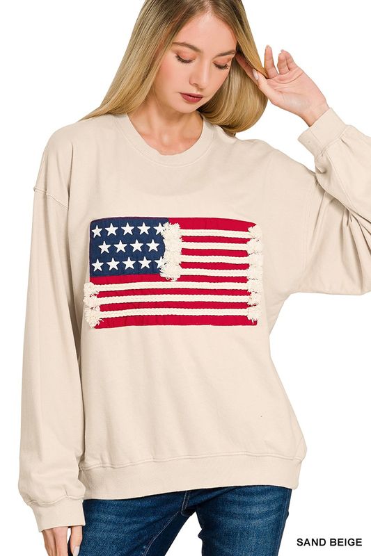 American Flag Pullover