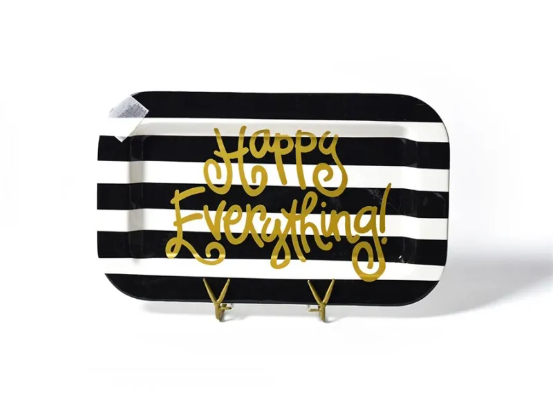 Black Stripe Happy Everything Mini Rectangle Platter