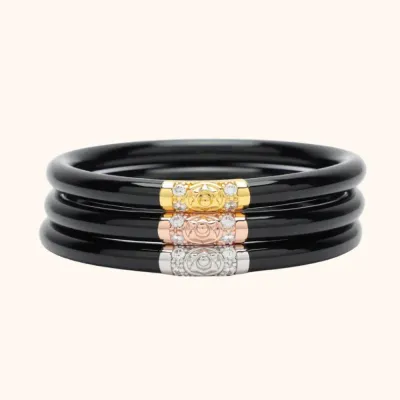 Black Three Kings All Weather Bangles MD (Set of 3)