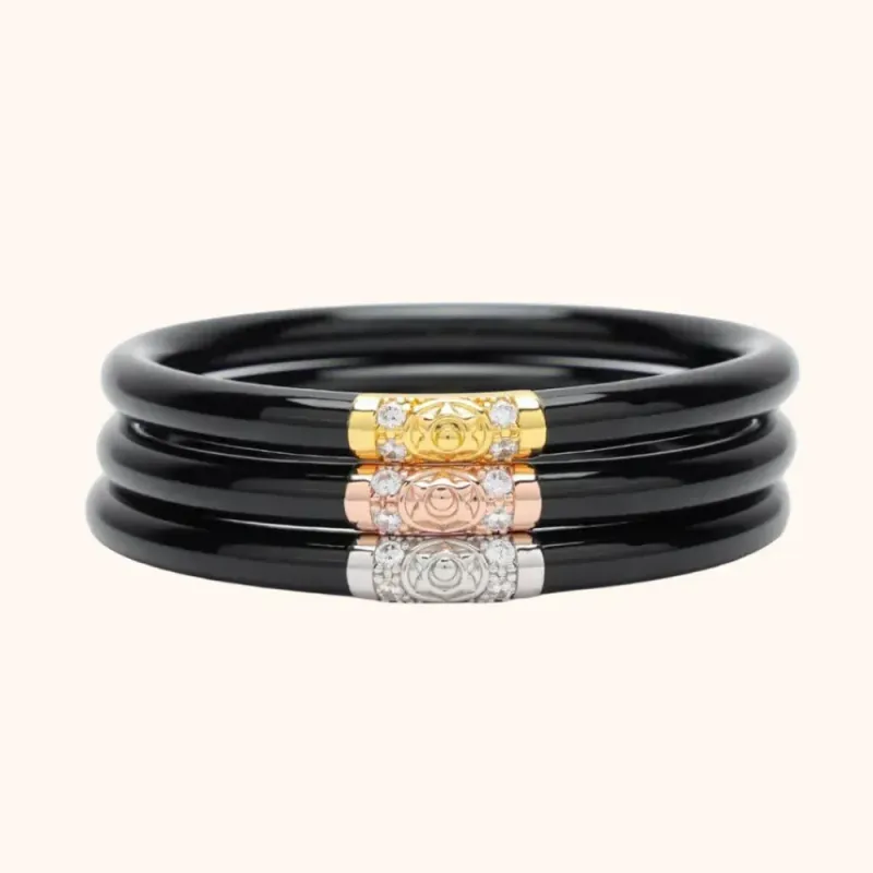 Black Three Kings All Weather Bangles MD (Set of 3)