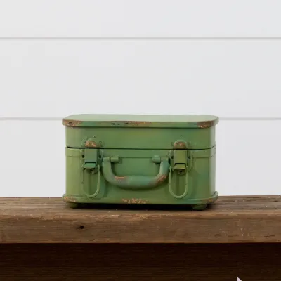 Green Metal Suitcase Box