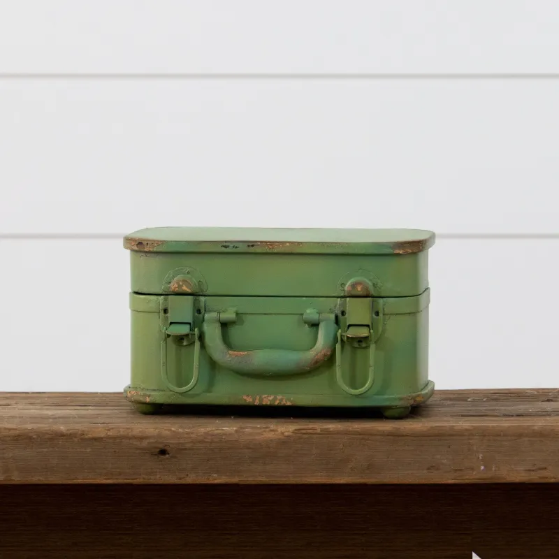 Green Metal Suitcase Box