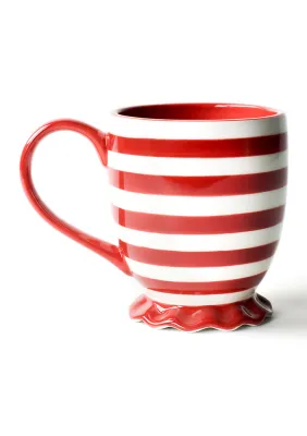 Red Stripe Ruffle Mug