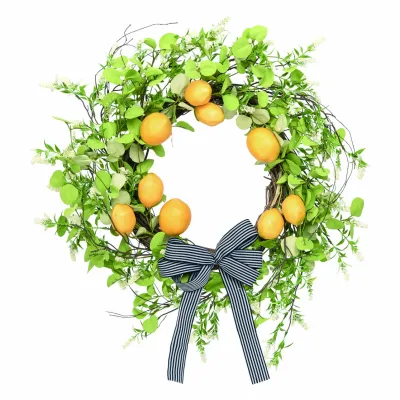 Spring Leaf and Lemon Wreath