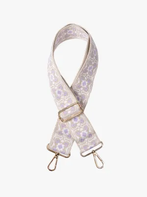 Clover Guitar Strap-Purple/White