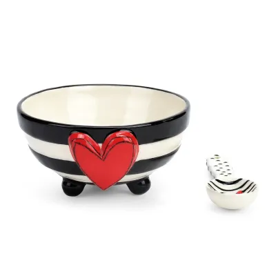 Wide Stripe Candy Bowl with Spoon Set 