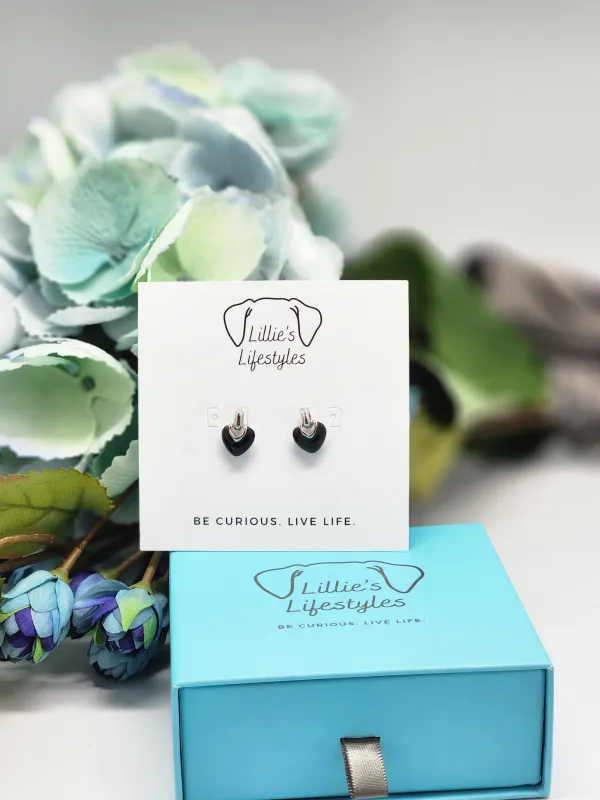 Black Heart Earrings