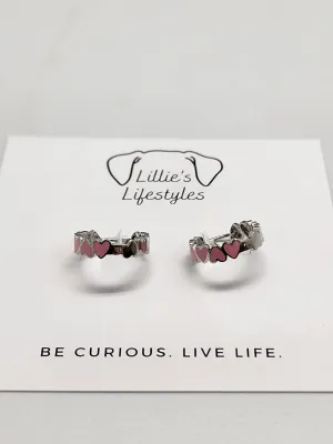 Pink Heart Hoop Earrings