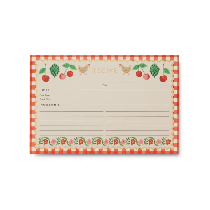 Pack of 12 Cherry Farm Recipe Cards