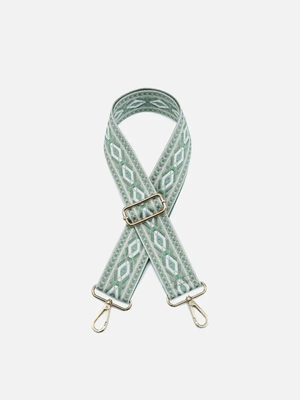 Diamond Guitar Strap-Teal/White