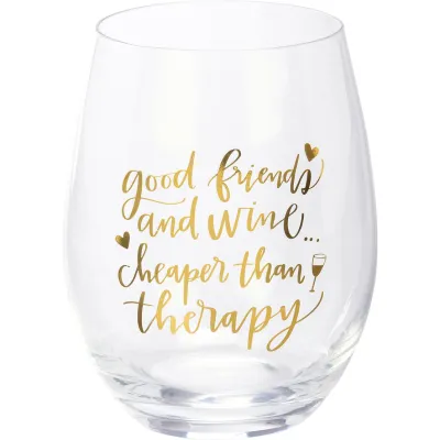 Good Friends And Wine Wine Glass