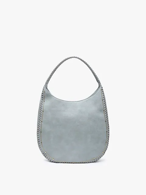 Leslie Studded Hobo-Glacial Blue