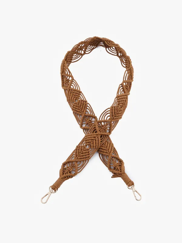 Macrame Guitar Strap-Camel