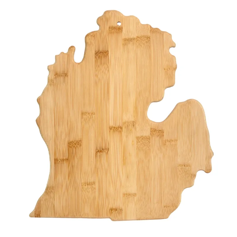 Michigan State-Shaped Bamboo Serving &amp; Cutting Board
