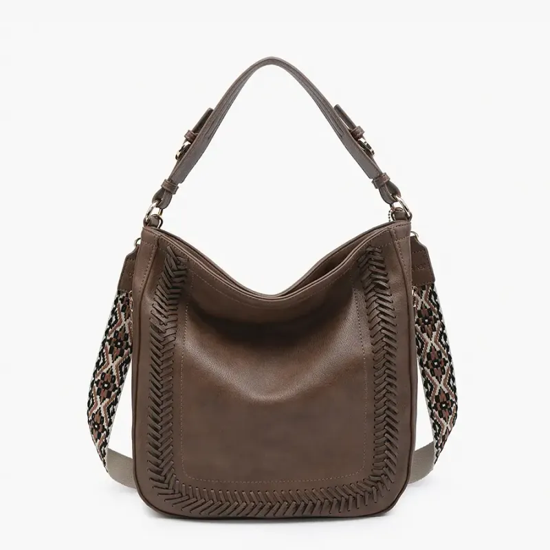 Aris Small Whipstitch Hobo w/ Guitar Strap