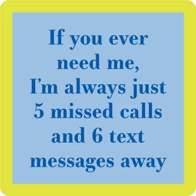 Coaster 5 Missed Calls | Funny Party Gift | Home Bar Decor