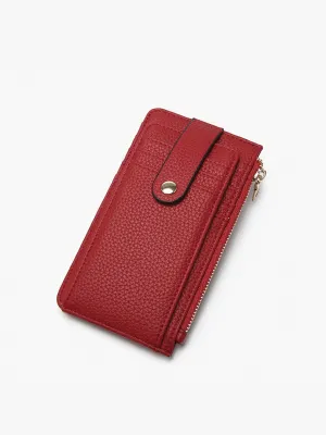 Mae Multi-Card Wallet w/ Strap Snap Closure-Red