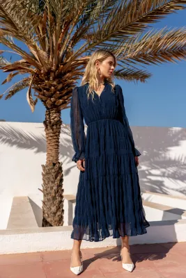 Simone Ruched Long Dress