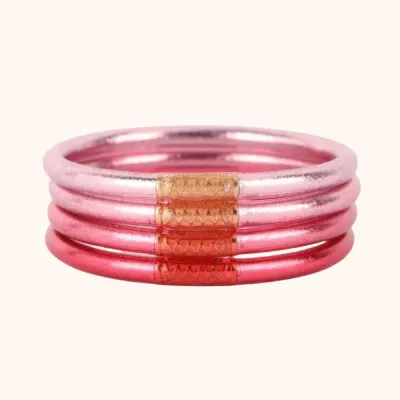 Carousel Pink All Weather Bangles L (Set of 4)
