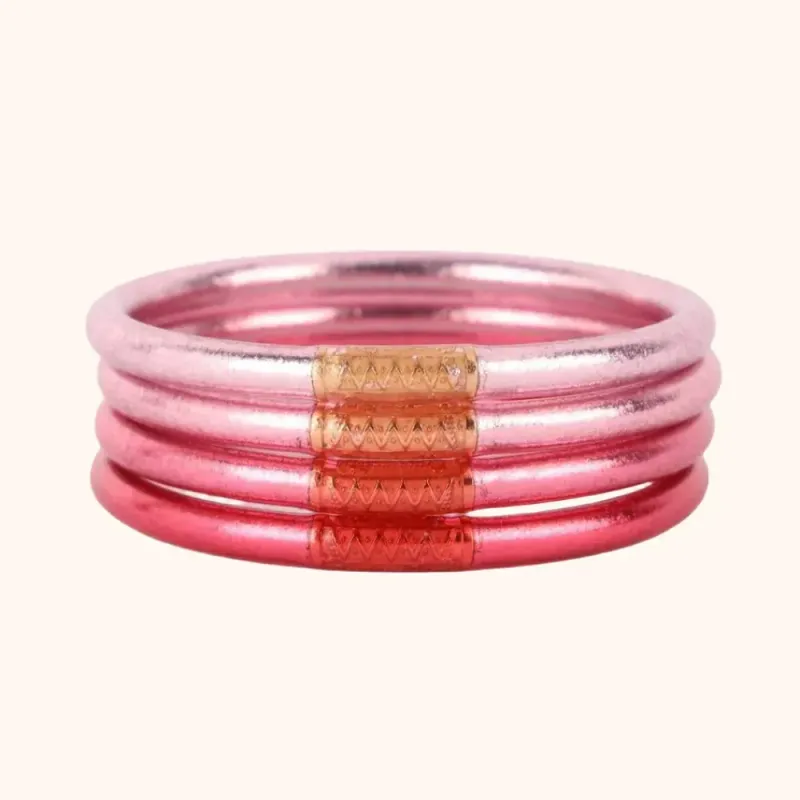 Carousel Pink All Weather Bangles L (Set of 4)