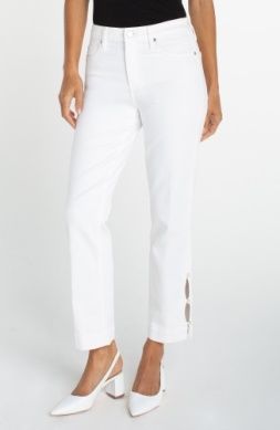Kennedy Crop Straight w/Pearl Trim-27" inseam