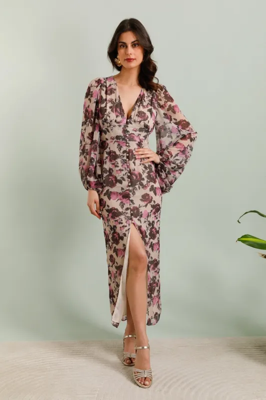 Floral Print Long Dress