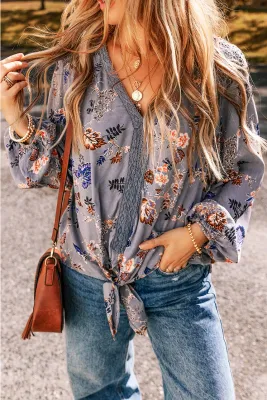 Floral Lace Patchwork Blouse