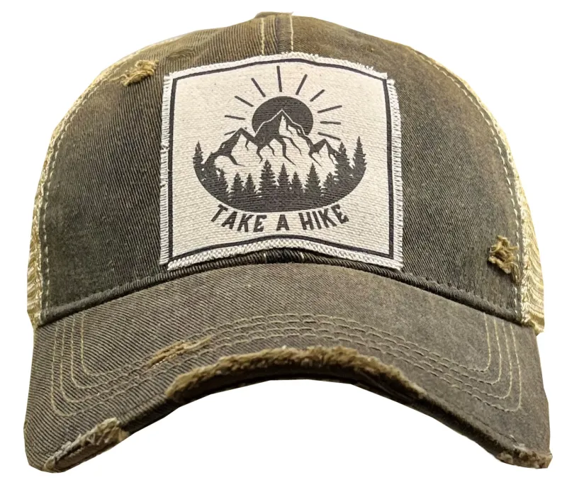 TAKE A HIKE DISTRESSED TRUCKER HAT
