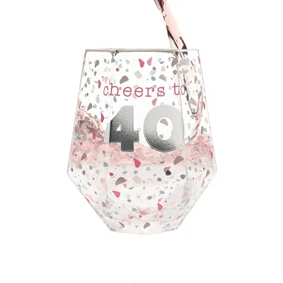 CHEERS TO 40 WINE GLASS