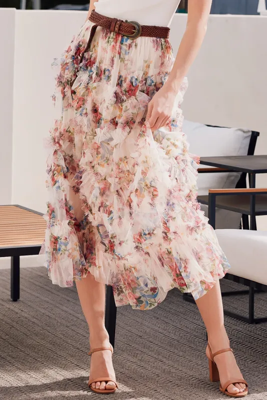 Floral Ruffled Skirt