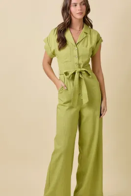 Button Down Jumpsuit
