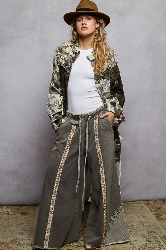 Contrast Lace and Patchwork Jacket