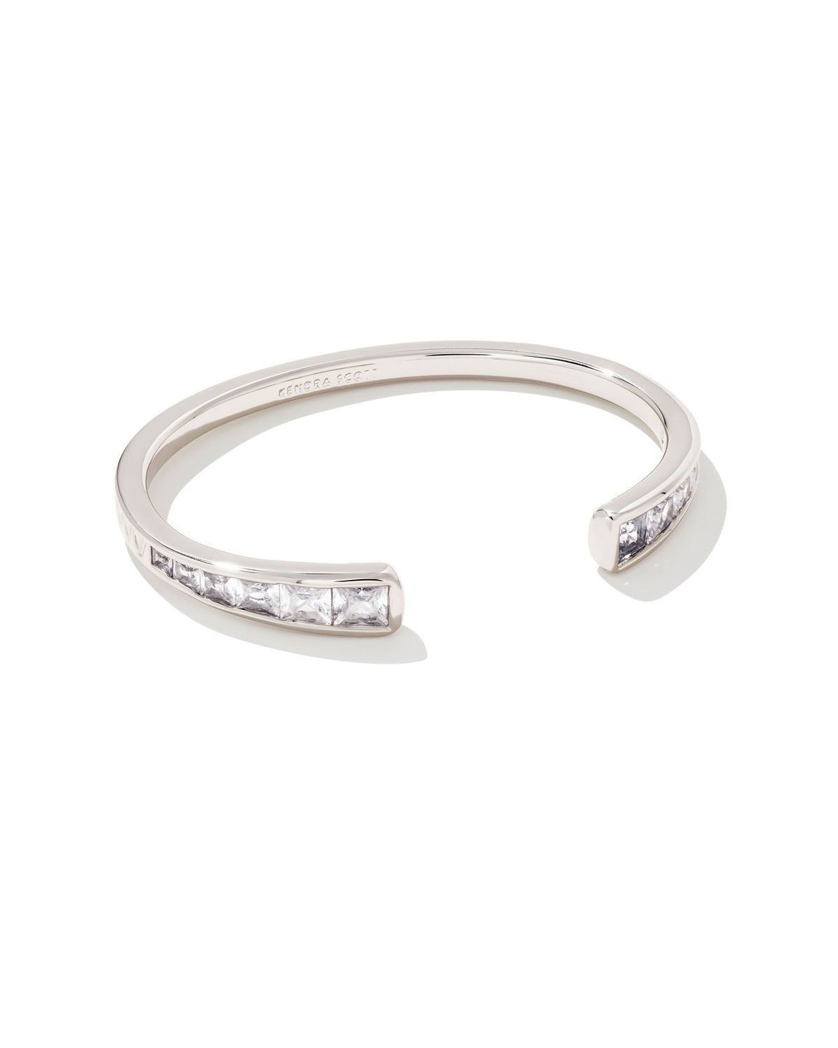 PARKER CUFF BRACELET, Color: RHODIUM WHITE CRYSTAL, Size: ONE SIZE