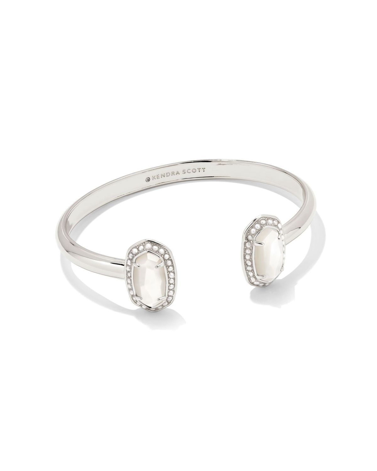 PEARL BEADED ELTON BRACELET, Color: RHODIUM IVORY MOTHER OF PEARL, Size: ONE SIZE