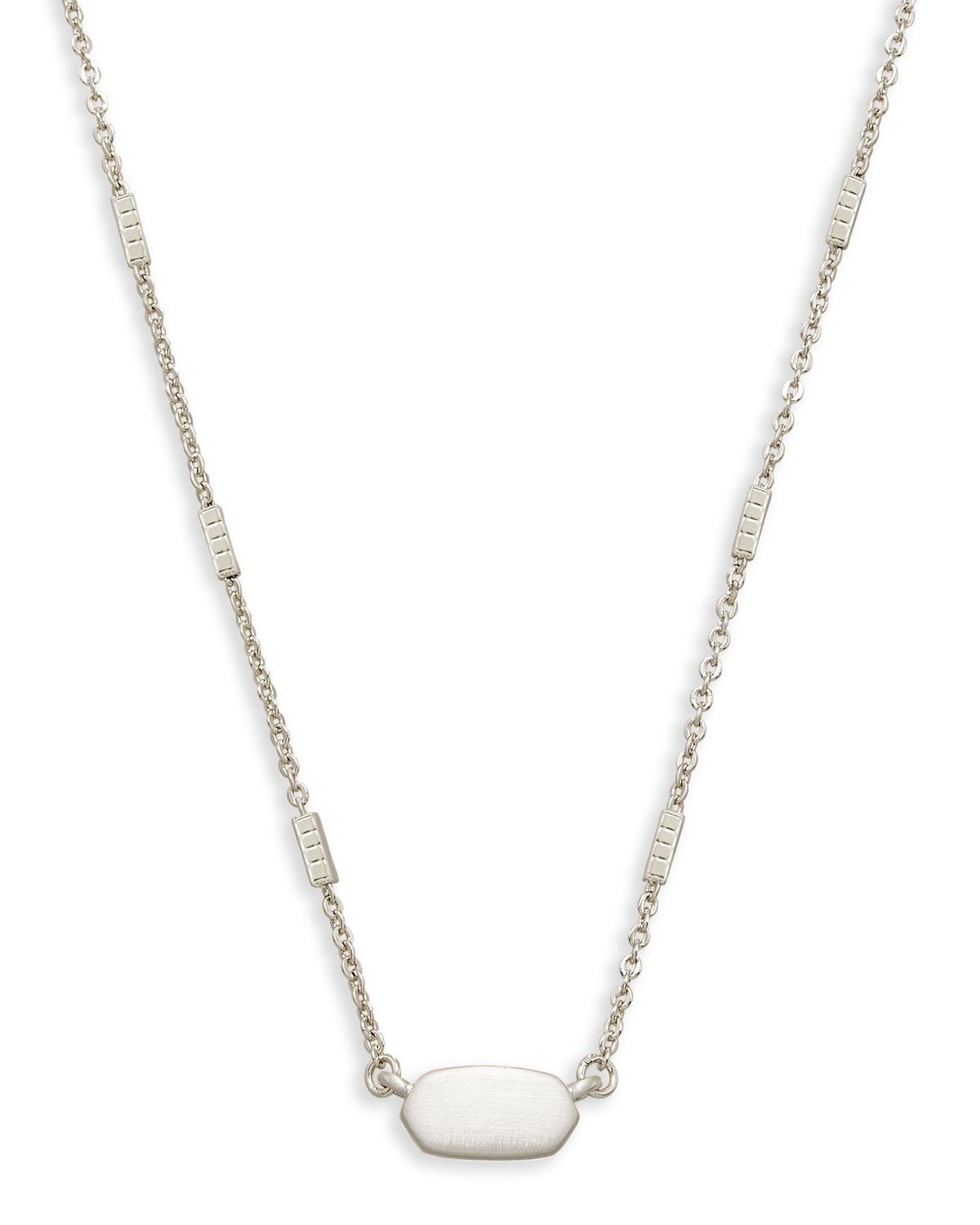 FERN NECKLACE, Color: BRIGHT SILVER METAL, Size: ONE SIZE