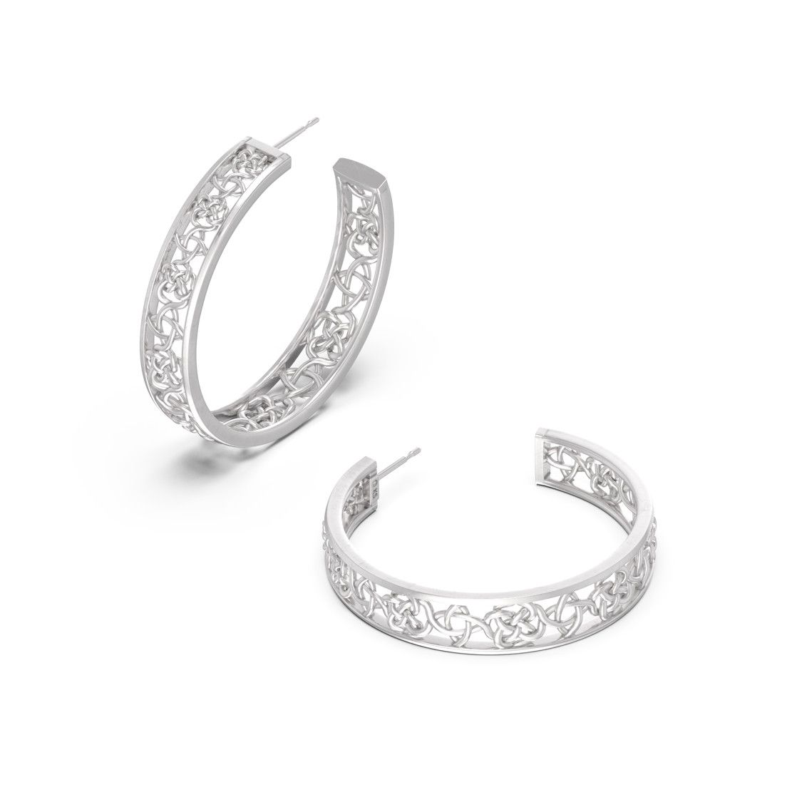 KELLY HOOP EARRINGS, Color: RHODIUM METAL, Size: ONE SIZE