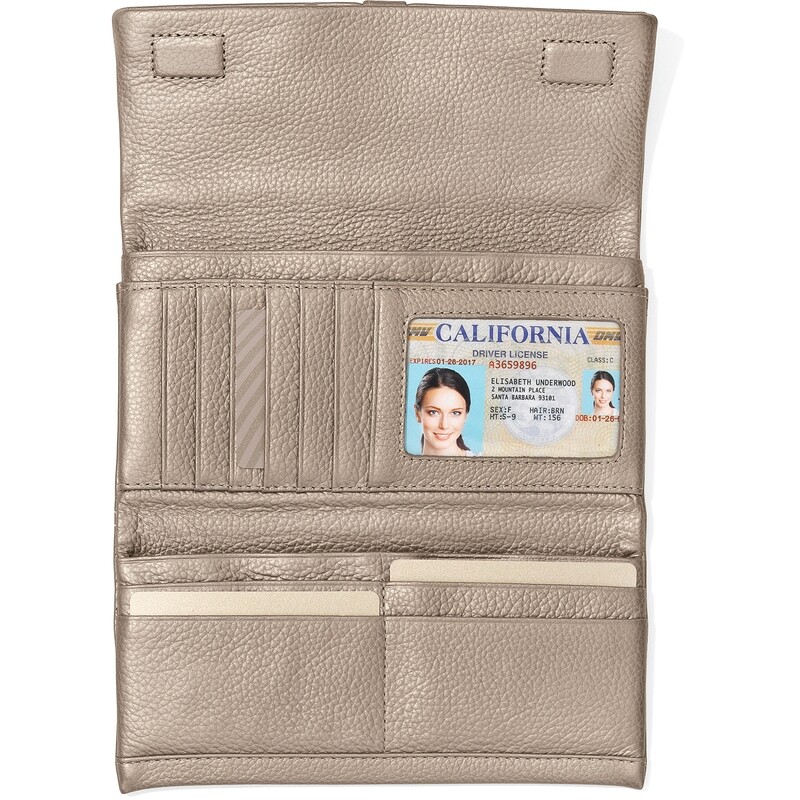 Nolita Shimmer Large Wallet-Zinc