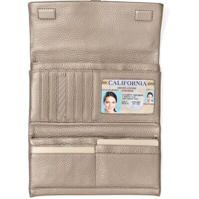 Nolita Shimmer Large Wallet-Zinc